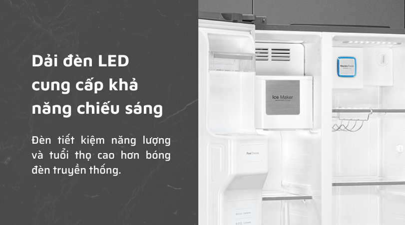 Dải đèn LED cung cấp khả năng chiếu sáng Tủ lạnh SMEG SBS662X 535.14.999